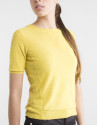 Yellow sweater with short sleeves