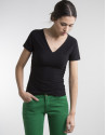 Black top with V neck