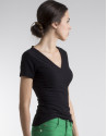 Black top with V neck