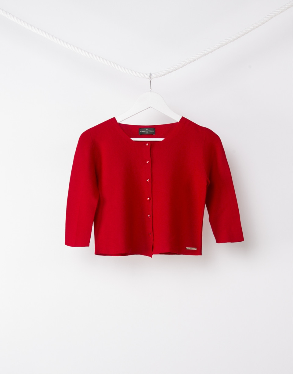 Shore red knit jacket