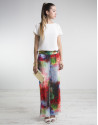 Floral print pleated pants
