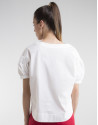 White shirt with round collar