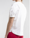 Camisa blanca cuello redondo