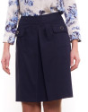 Cotton skirt with front pleat