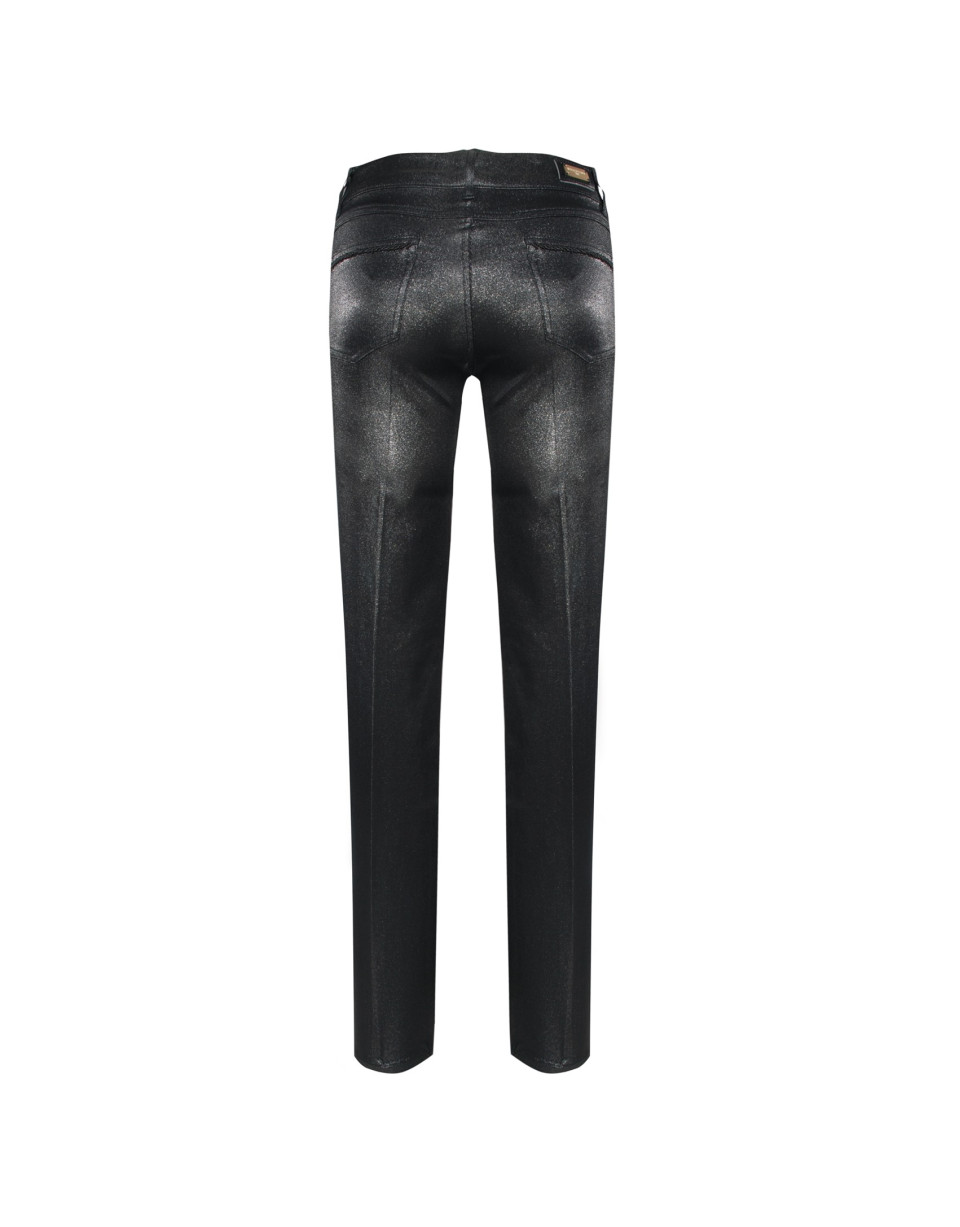 Lurex-black denim pants 
