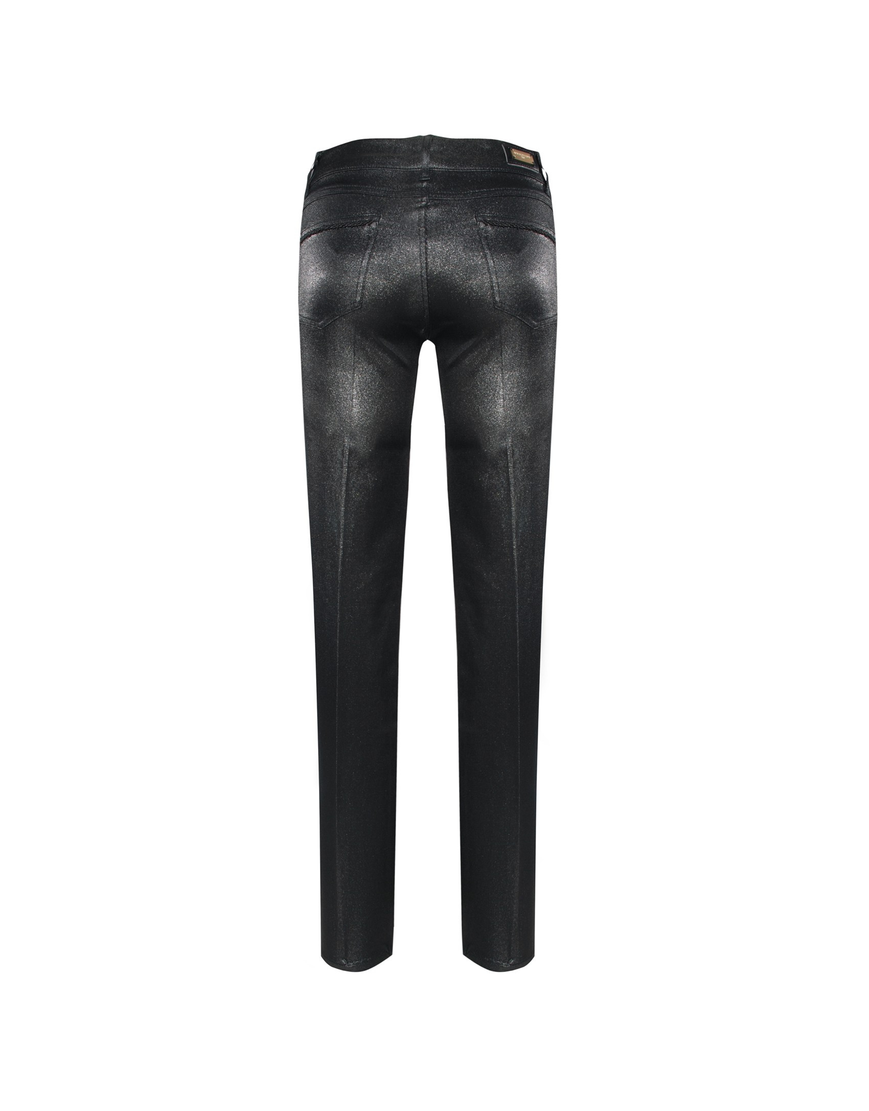 Lurex-black denim pants 