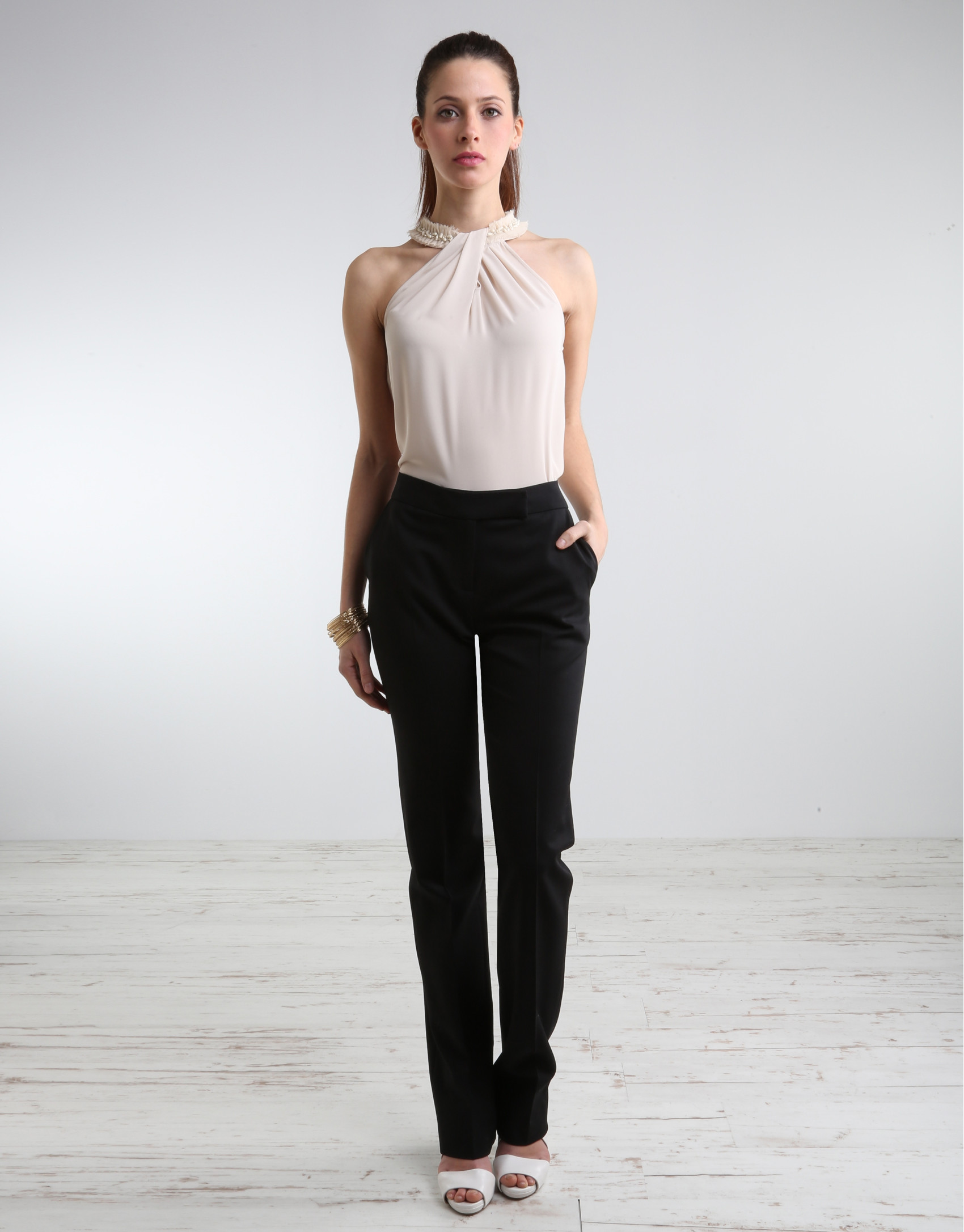 Black pants with trimming