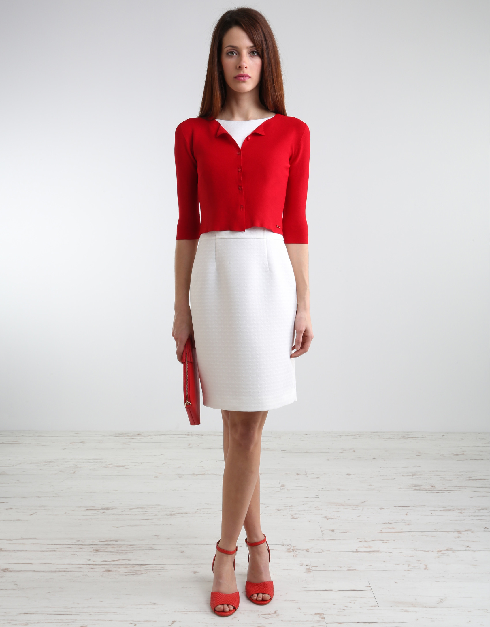 Shore red knit jacket