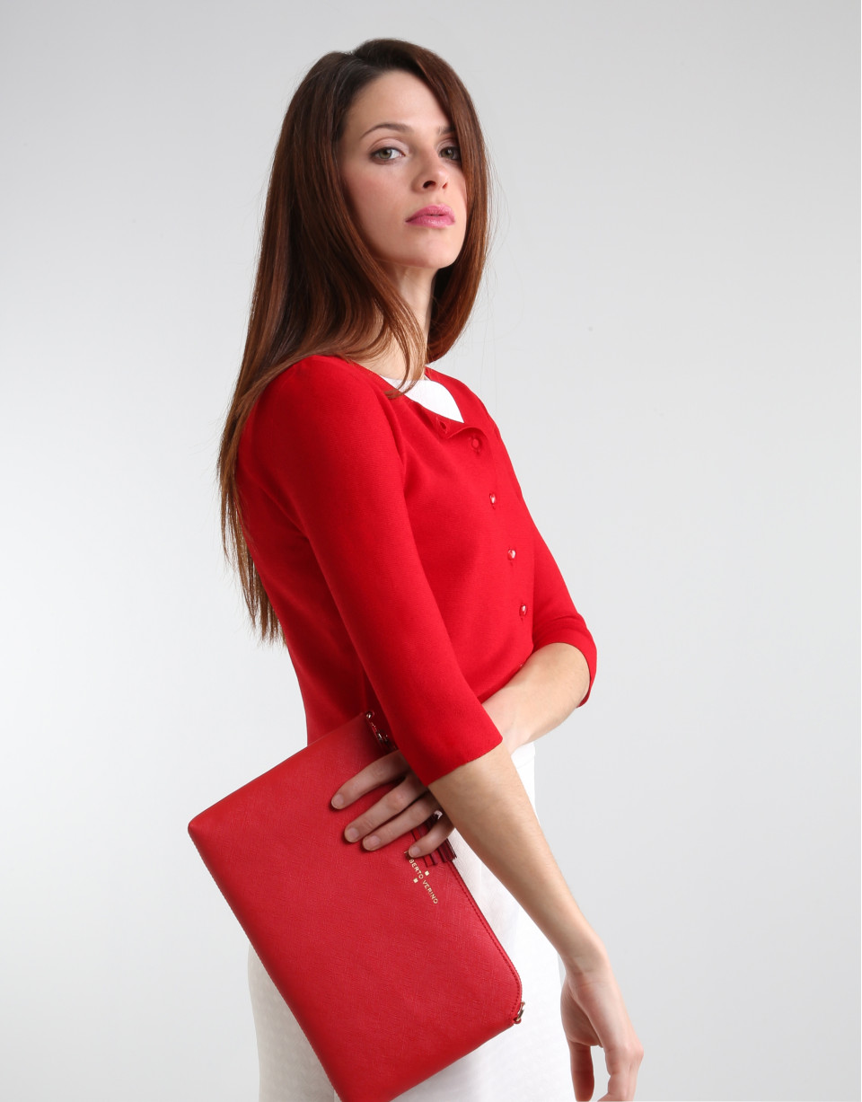 Shore red knit jacket