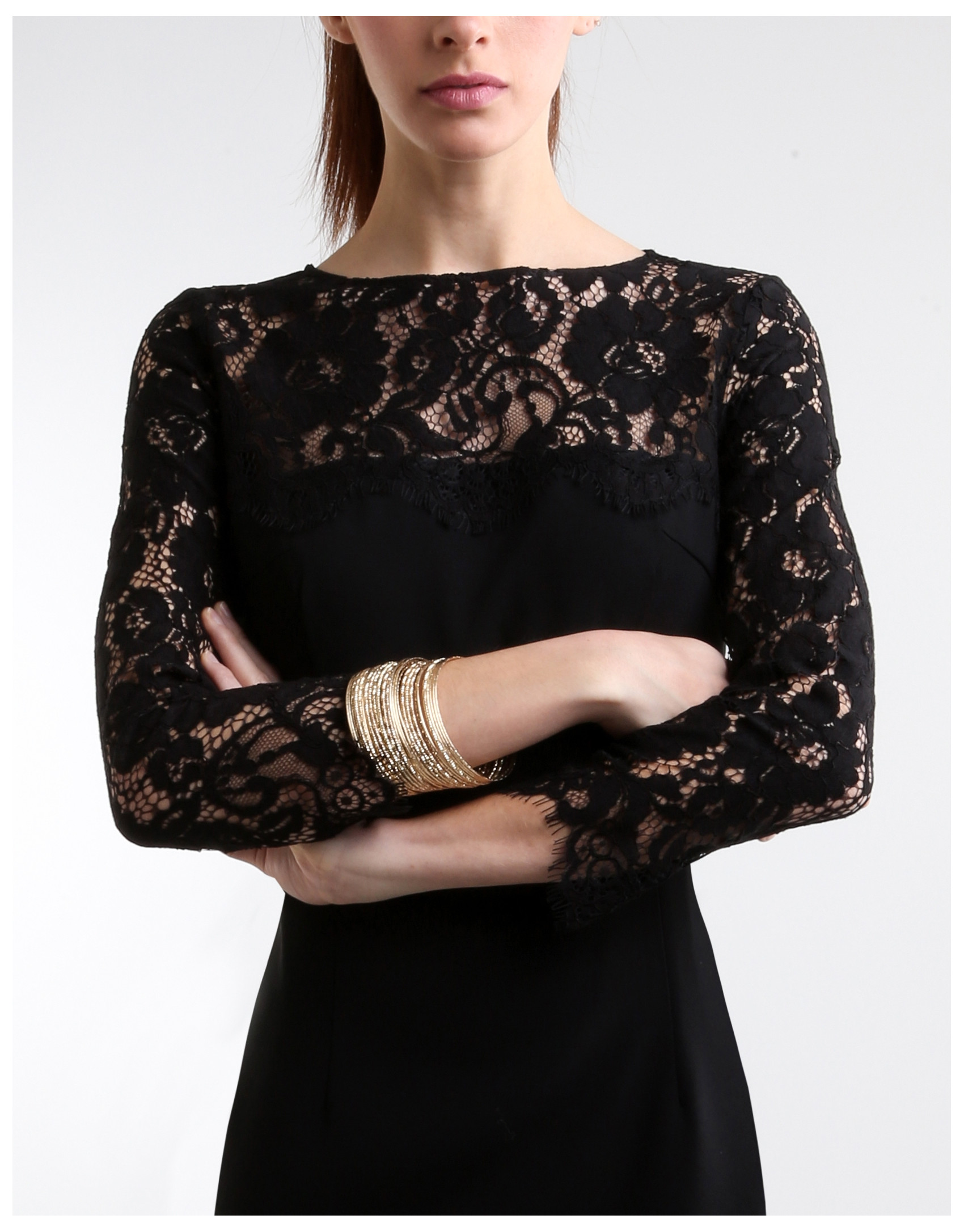 Vestido negro con encaje