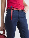 Red leather belt