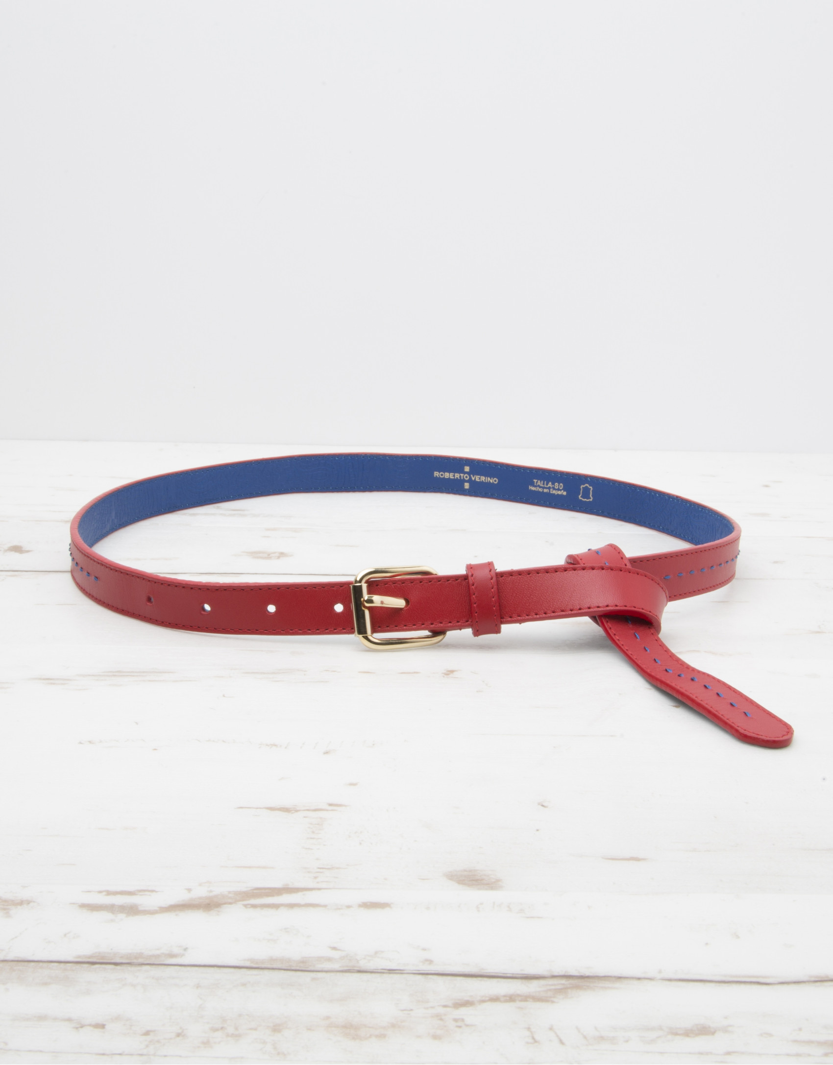 Red leather belt