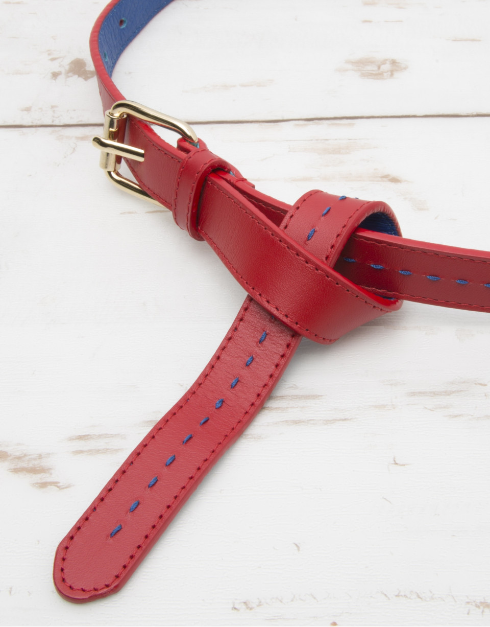 Red leather belt