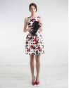 Vestido flores y lunares negros