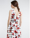Vestido flores y lunares negros