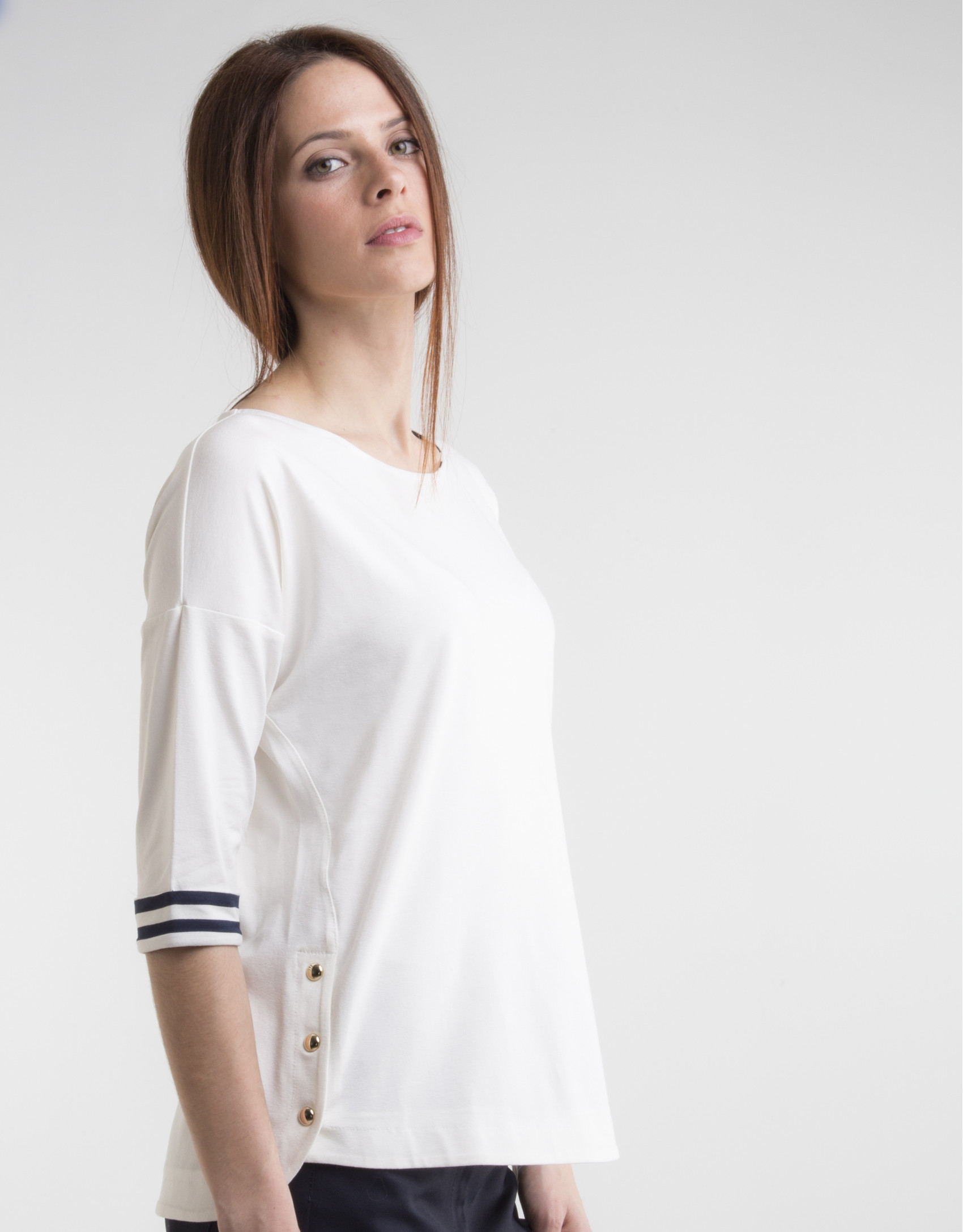 White boat neck top