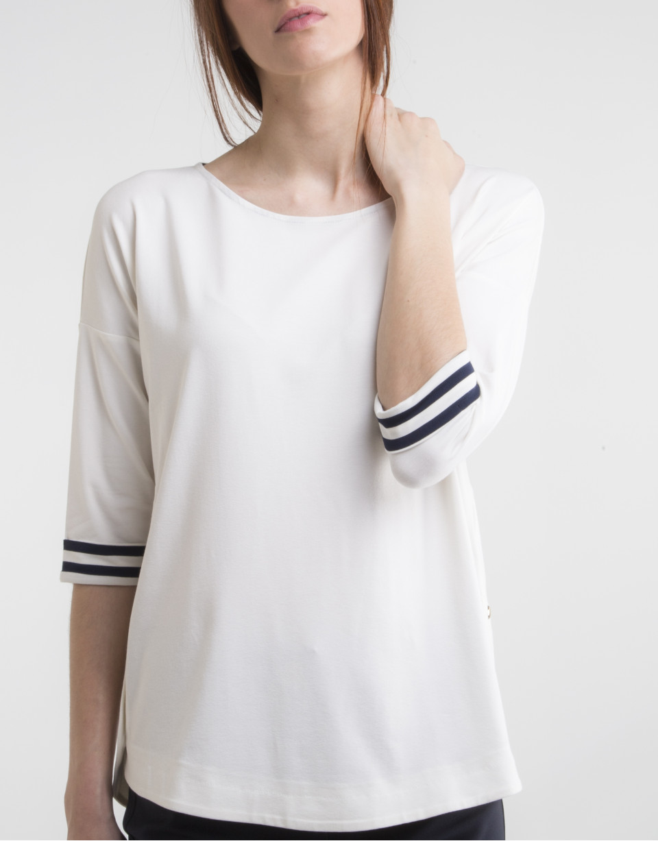 White boat neck top