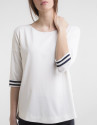 White boat neck top