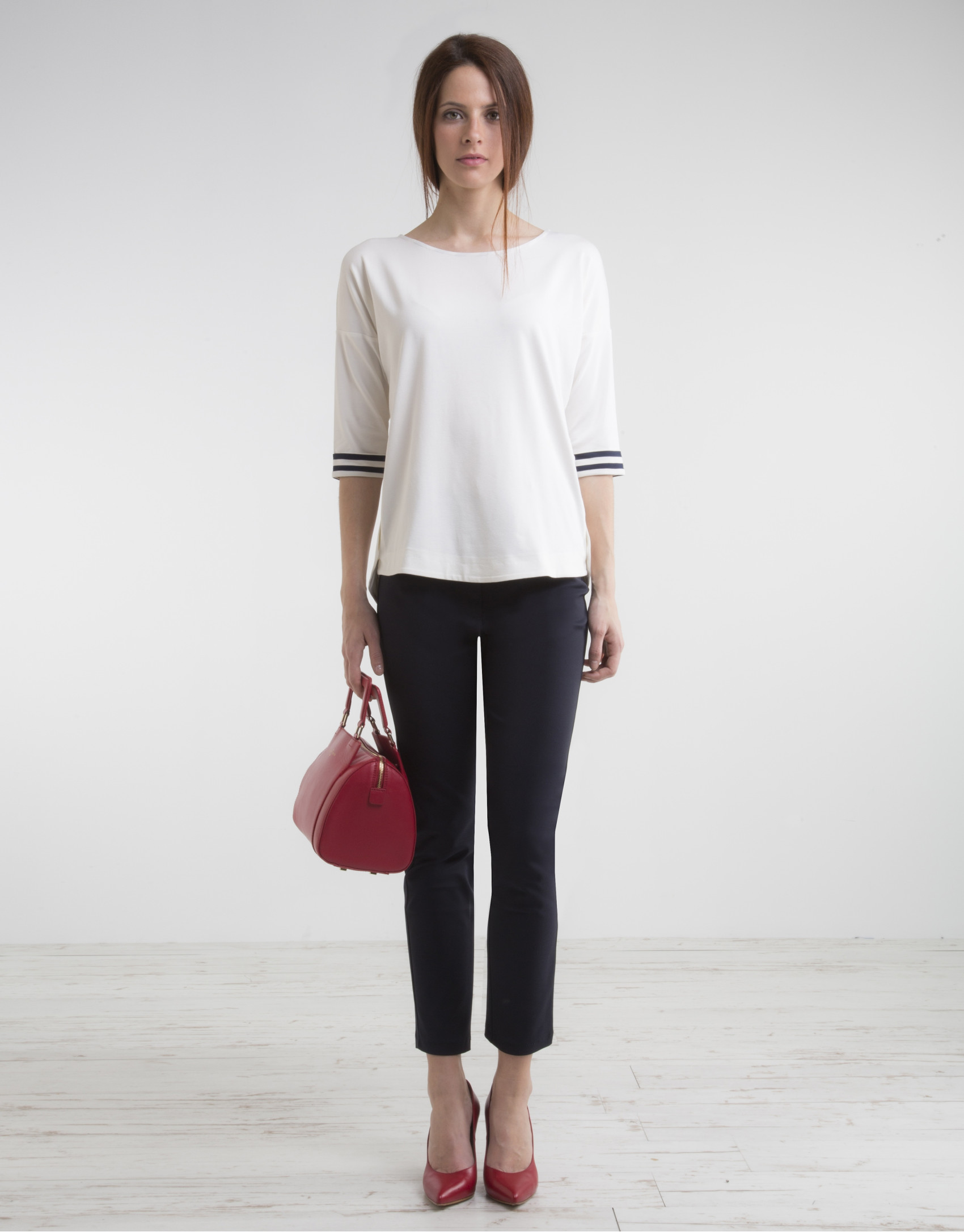 White boat neck top