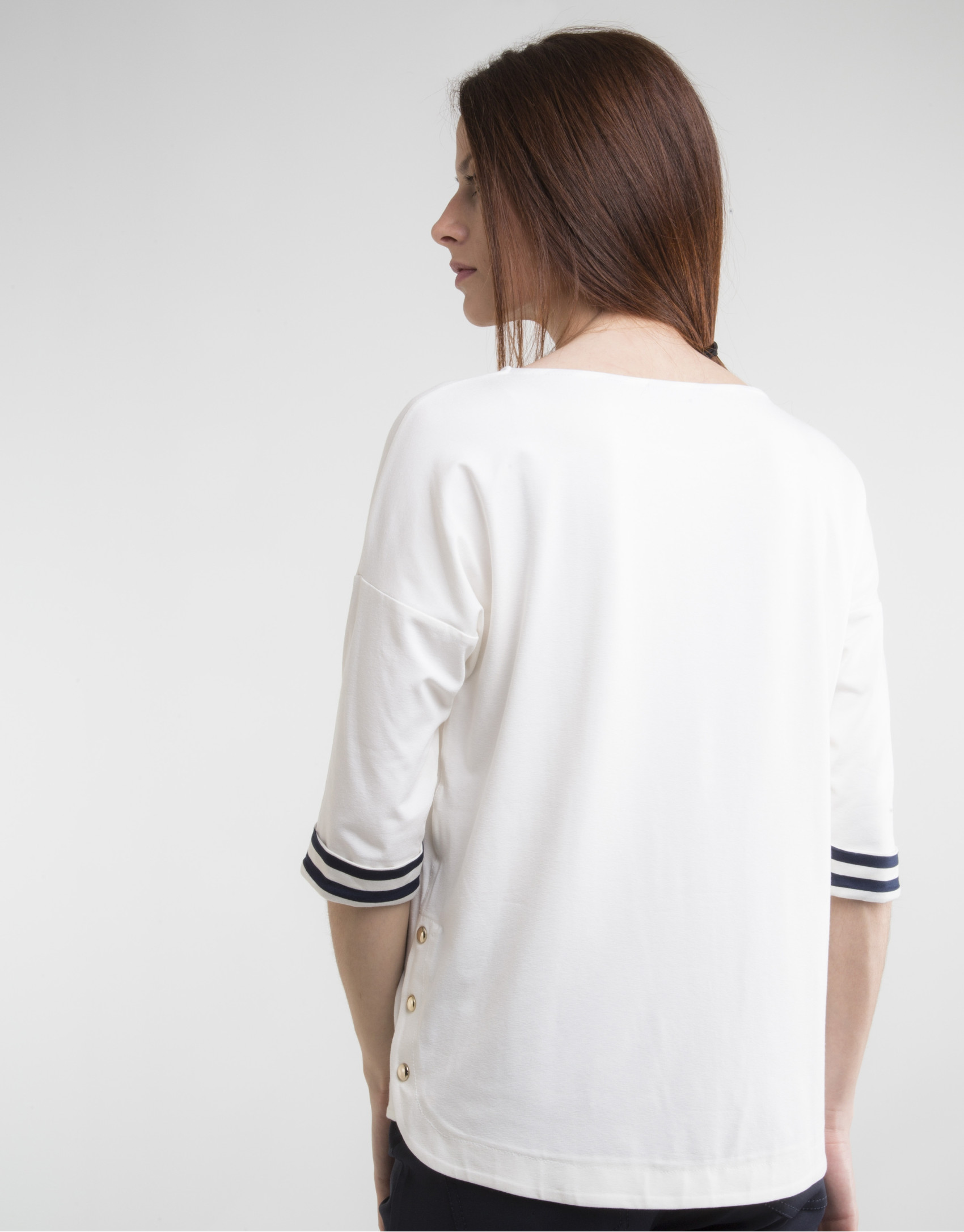 White boat neck top