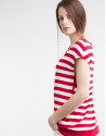 Camiseta punto rayas rojas