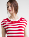 Camiseta punto rayas rojas