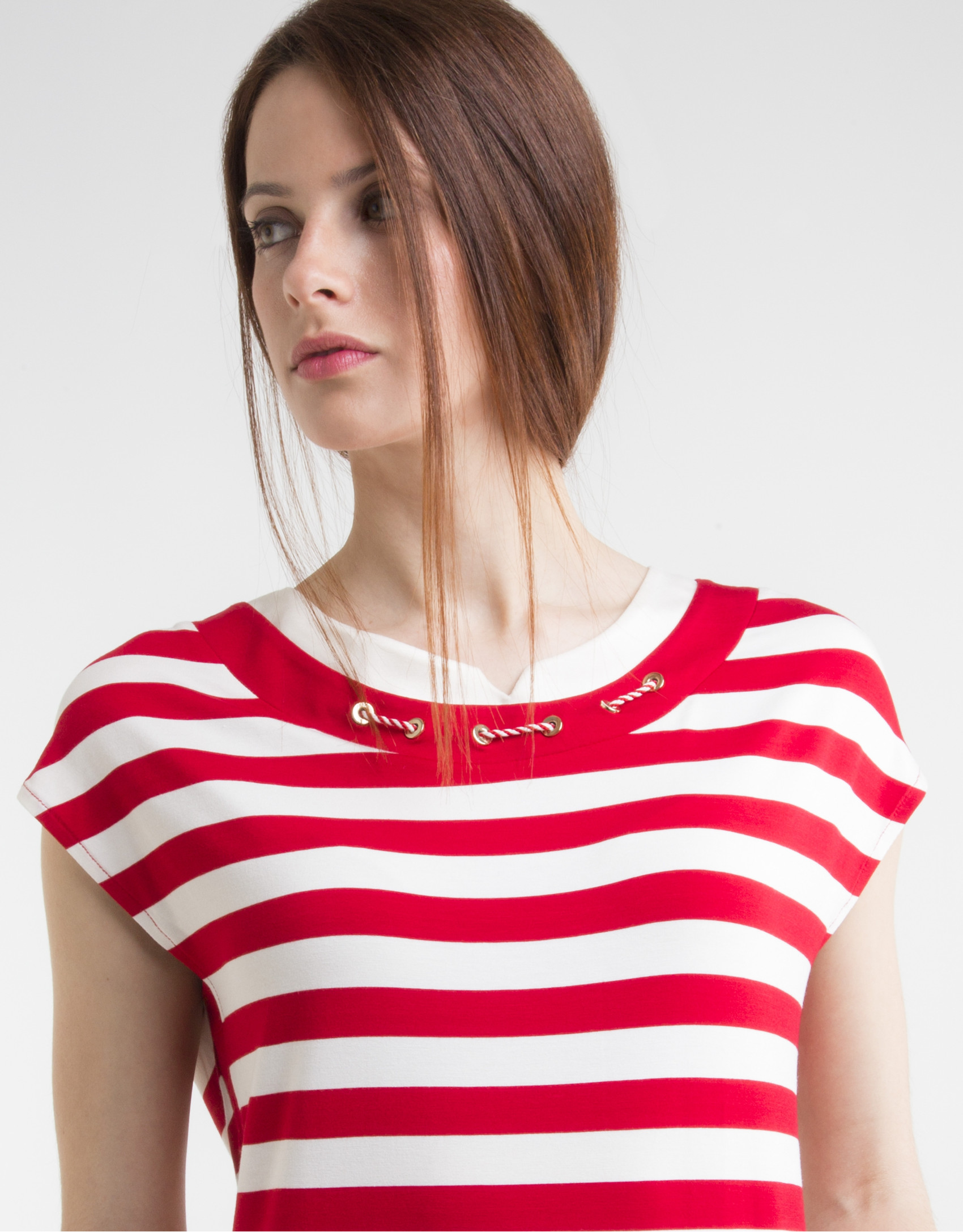 Red striped knit top