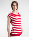 Camiseta punto rayas rojas
