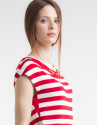 Red striped knit top