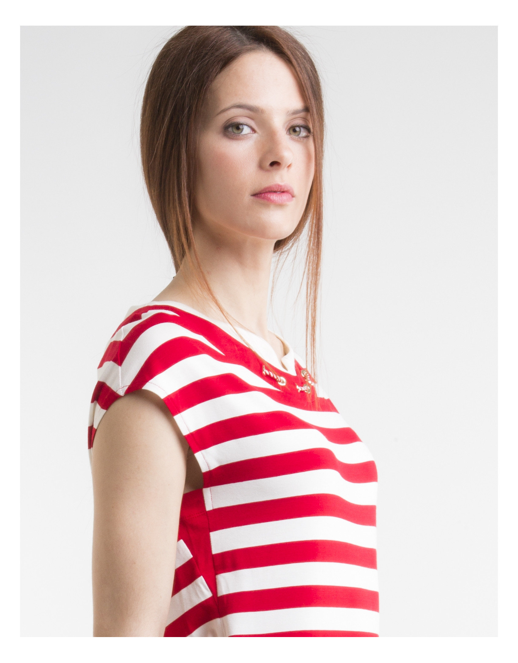 Red striped knit top