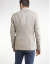 Beige microprint cotton/linen sport coat