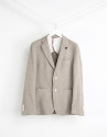 Beige microprint cotton/linen sport coat