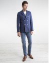 Navy blue cotton/linen sport coat 