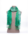  Foulard doble capa con estampado en tonos verdes y beige