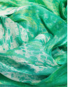 Foulard doble capa con estampado en tonos verdes y beige