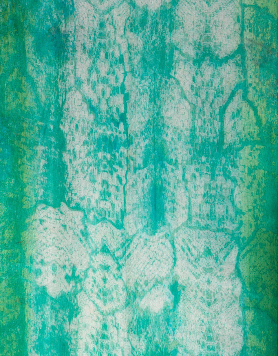  Foulard doble capa con estampado en tonos verdes y beige