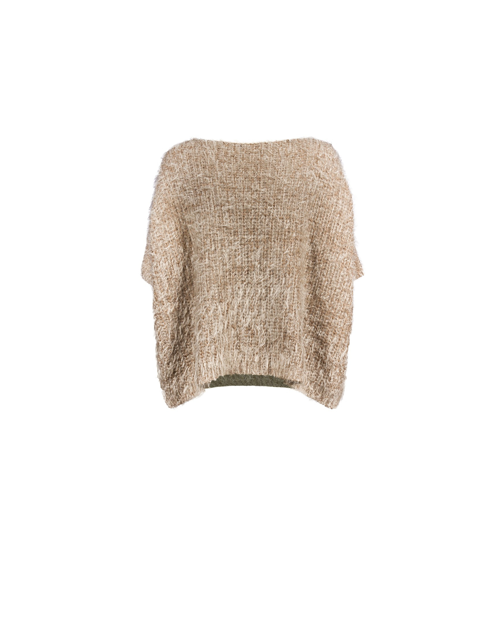 Short pullover in natural tone japanese sleeve