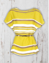 Yellow striped loose blouse