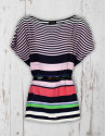 Pink striped loose blouse