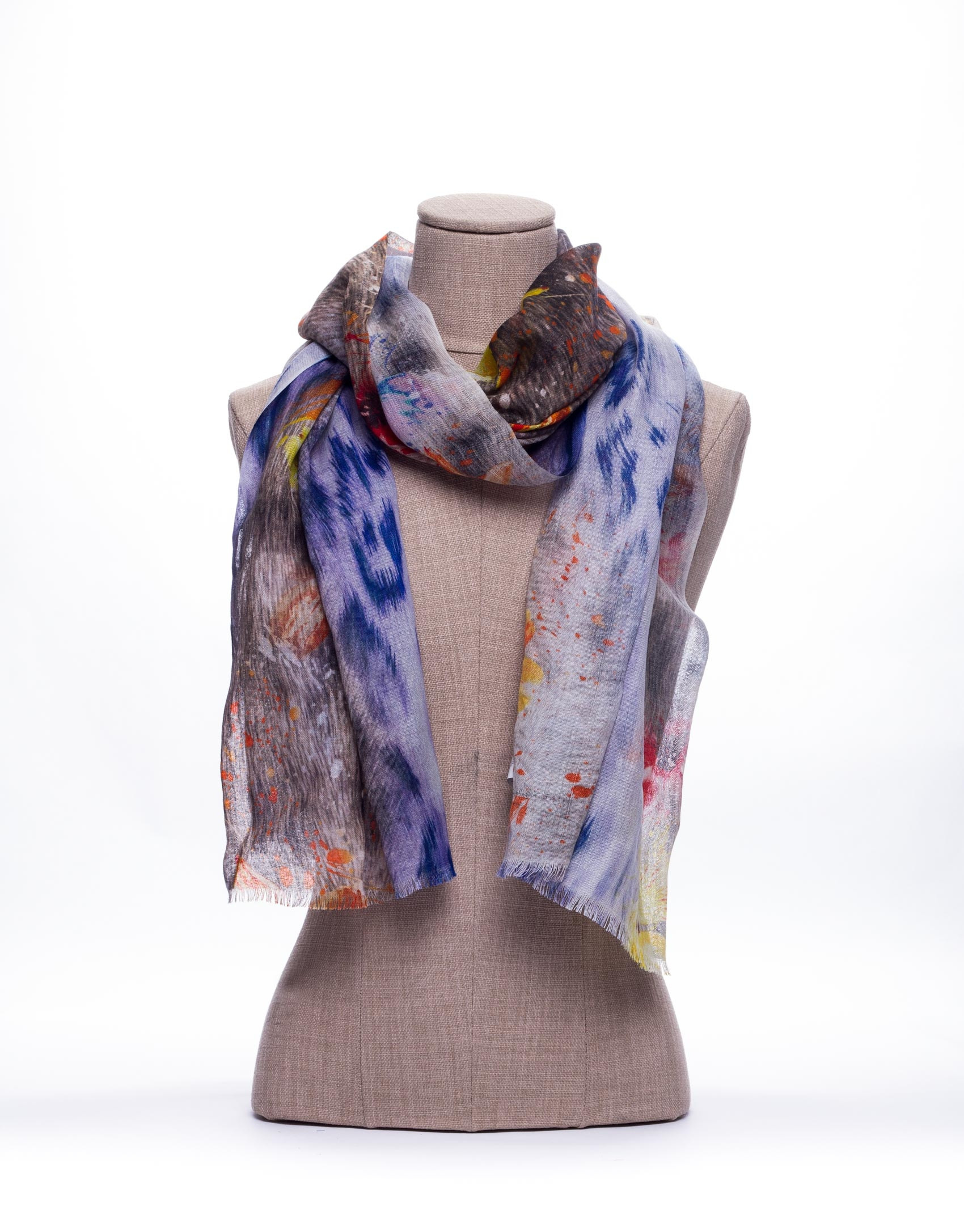 Foulard estampado mancha animal y flores