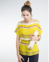 Yellow striped loose blouse