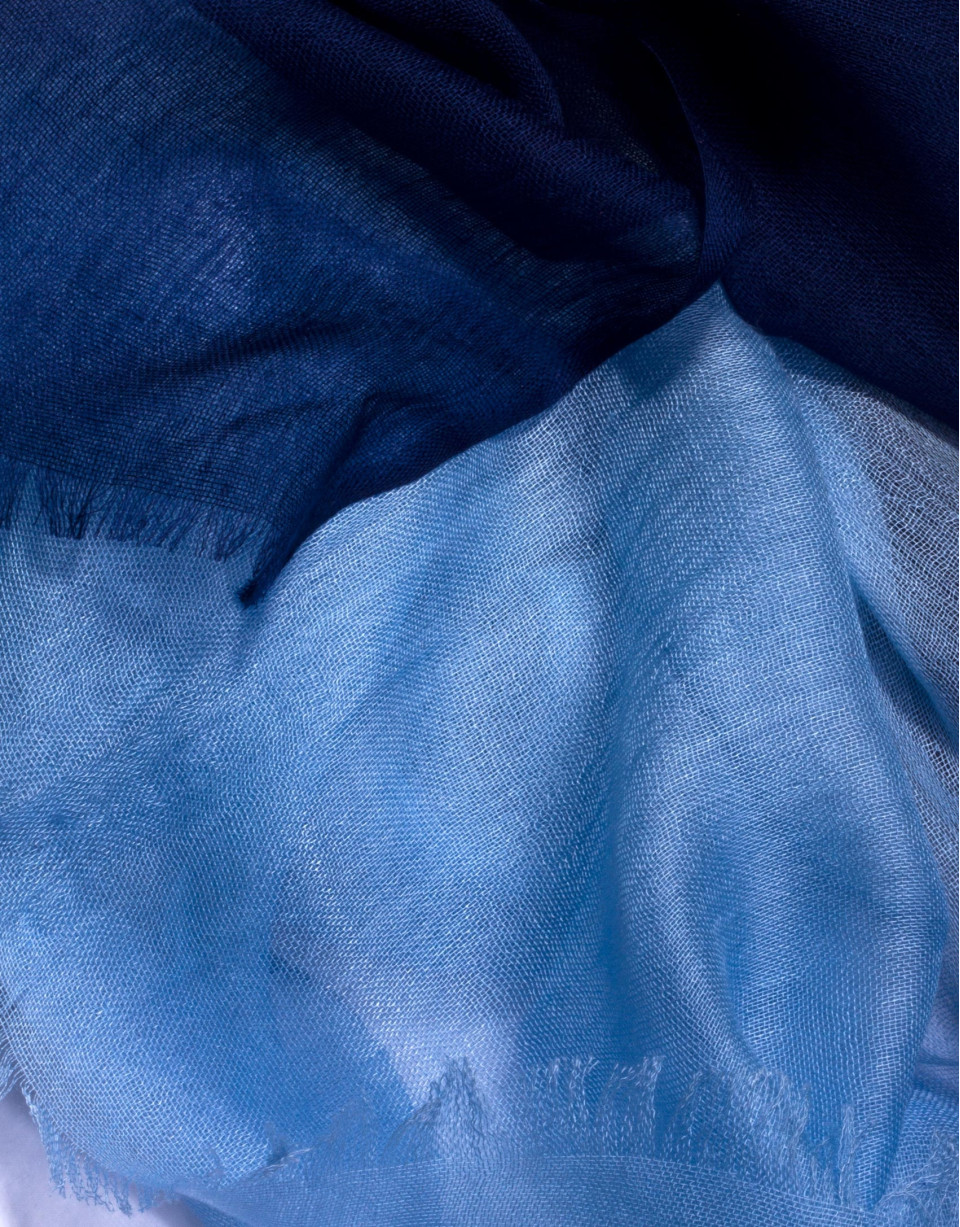 Foulard bicolor tonos azules