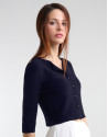 Short blue knit jacket