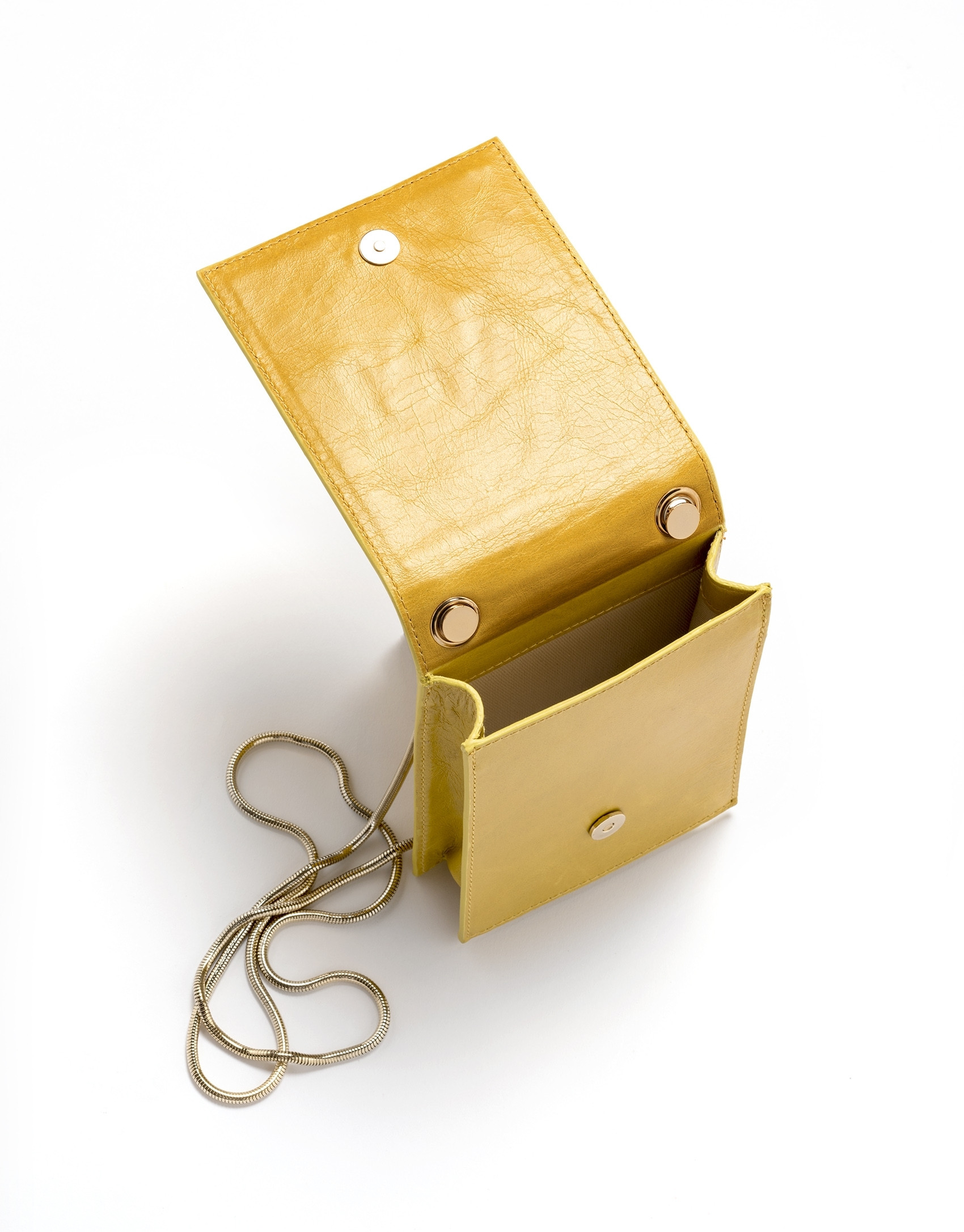 Bolso mini shoulder piel amarillo Eme