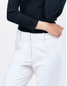 Pantalón crepe blanco roto