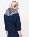 Top cuello redondo azul