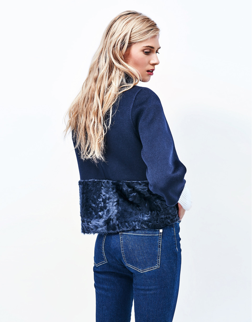 Pantalón denim pitillo tiro alto