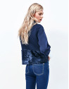 Pantalón denim pitillo tiro alto