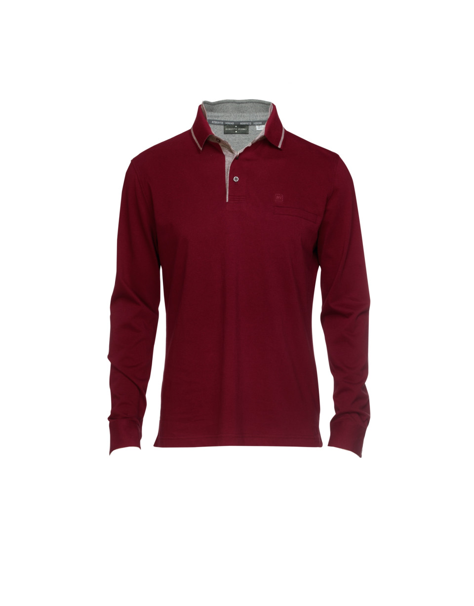 Polo jersey burdeos