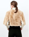 Capa corta pelo beige